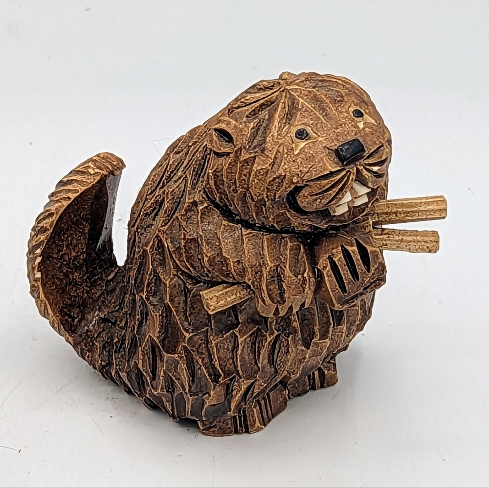 Vintage Artesania Rinconada Uruguay BEAVER Art Pottery Figurine~Signed~#071